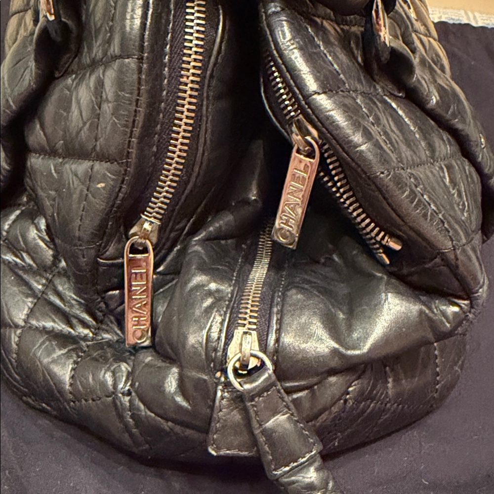 Authentic CHANEL Lady Braid Bowler Bag - Black Quilted Lambskin - Picture 2 of 9